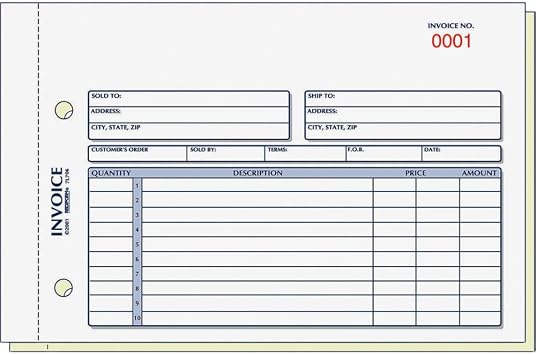 Rediform 7L721 Invoice Book, 5 1/2 x 7 7/8, Carbonless Duplicate, 50 Sets/Book