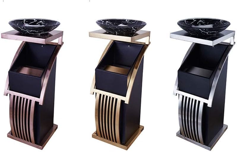 Almacenamiento de cubos de basura con acabado elegante oro champán para exterior 4