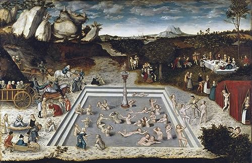 Tableau sur toile Fontaine de jeunesse Lucas Cranach l'Ancien poésie artistique