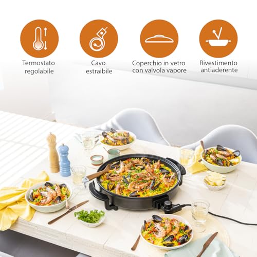 Tristar PZ-2964 Padella Elettrica, ⌀40 Centimetri, Massimo 280 ⁰C - 3