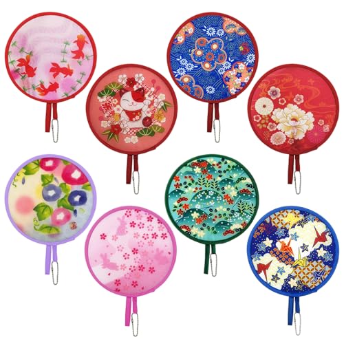 BIFHIG Ventilador Plegable Redondo De 8 Piezas, Ventilador De Frisbee Simple Y Moderno, Ventilador De Soporte Portátil, Ventilador De Grupo Personalizado.