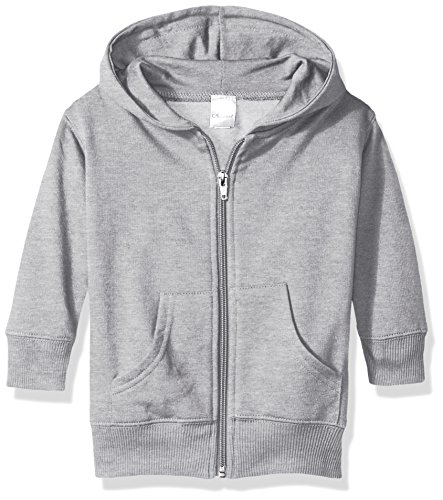 Clementine Baby Infant Premium Fleece Zip Sweatshirt Hoodie, Heather, 18MOS