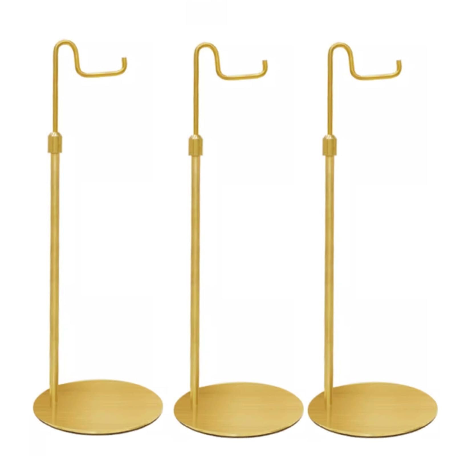 WxuuLTGJR 3Pcs Jewelry Display Stand Tabletop Earring Tower Rack Adjustable Necklace Organizer Tree Jewelry Easel Stand Single Hook Handbag(Gold)