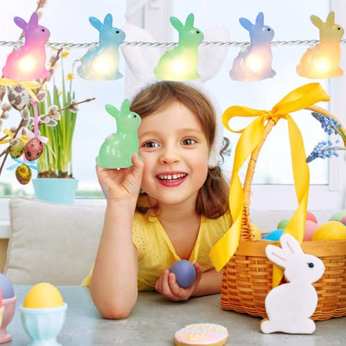 Luces de conejito para Pascua 8.5 pies 10 LED colores miniatura 5