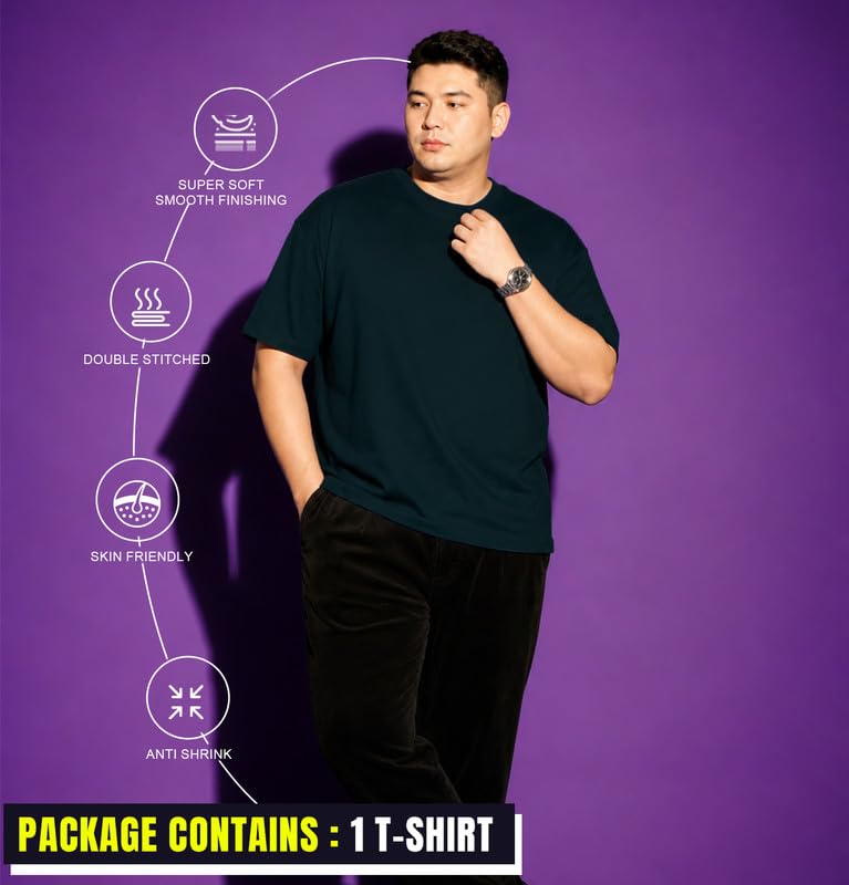 Image of Sleepynuts Men's Everyday Wear Crew Neck Regular Fit T-Shirt | Half Sleeve Solid Plain Casual T-Shirt for Men | Soft Breathable Fabric |