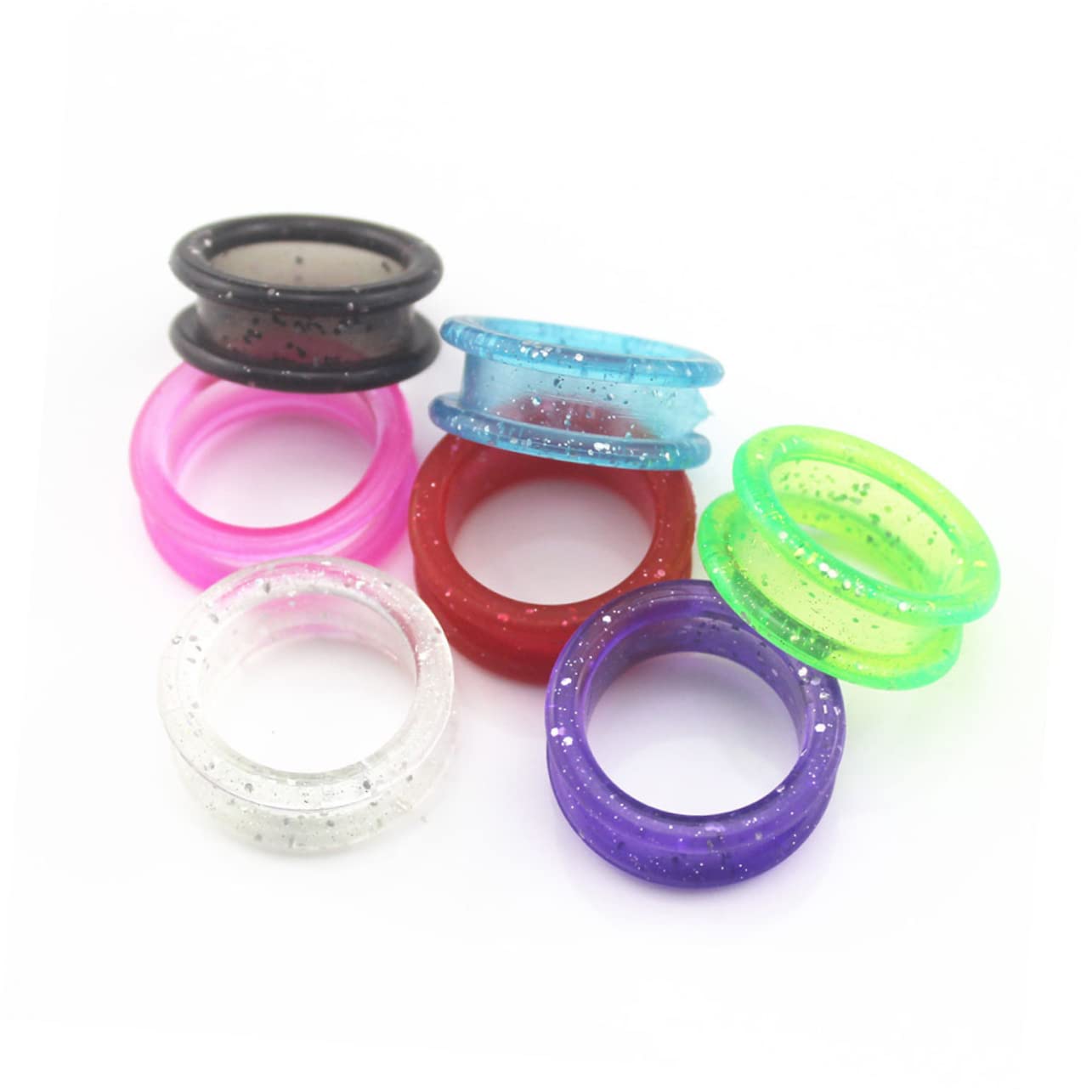 VANZACK 16Pcs Scissor Finger Rings Non Skid Design for Pet Grooming Hair Cutting Durable Flexible Includes Rings