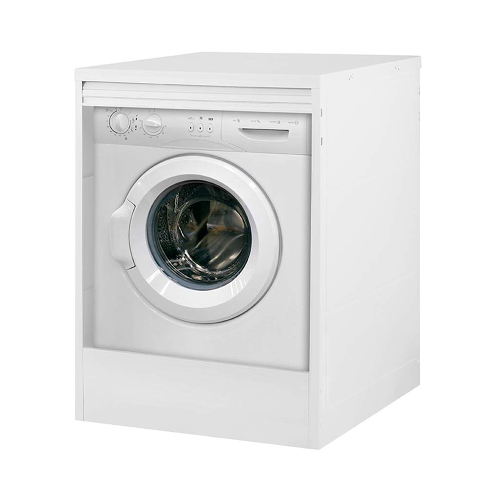 Inbagno Mobile Coprilavatrice In Resina, 65x68xH.90 cm, colore Bianco, con Serrandina Verticale, (Uso Interno/Esterno)