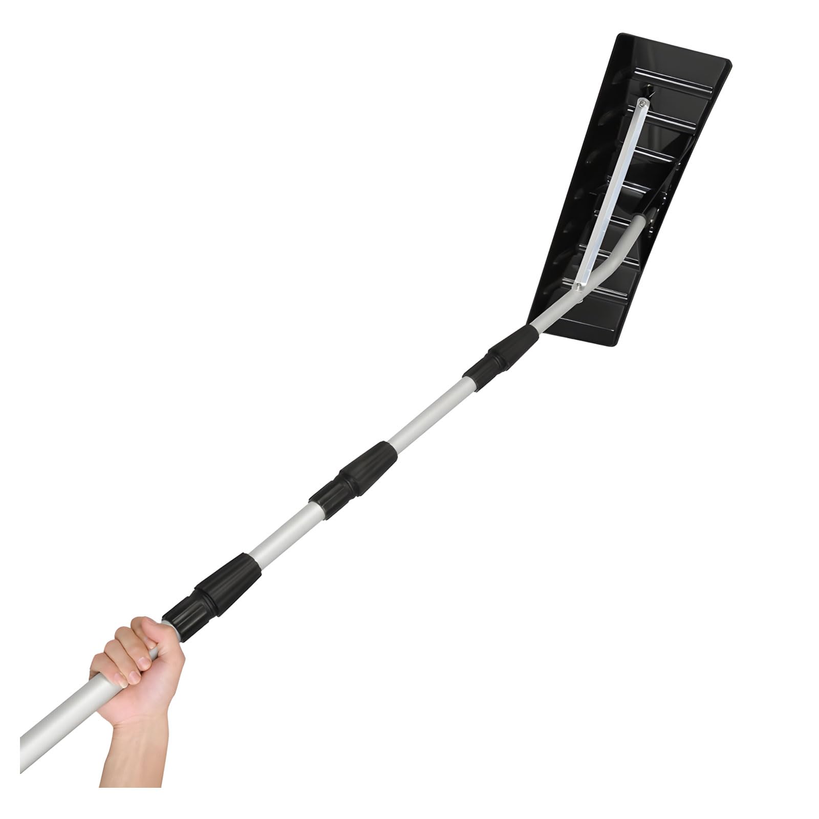 Herramienta de limpieza de nieve con mango extensible de 4,8 m y cabezal multifunción para coches y techos, removedor de hielo para vehículos