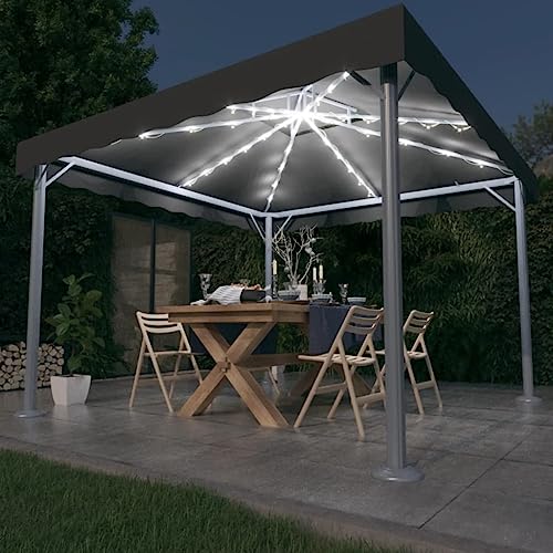 Gazebo - Cenador con luces LED (300 x 300 cm, aluminio, para fiestas, bodas, actividades comerciales)