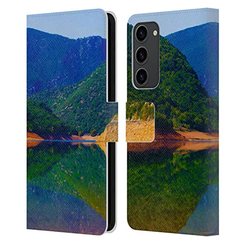 Housse Samsung S23+ avec fentes cartes étui cuir Haroulita Reflet De Lac 4