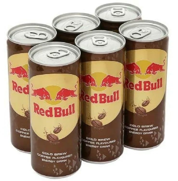 Image of Red Bull Cold Brew Coffee Flavoured Energy Drink, DECADENT, Each 250ml X 6 Cans Limited Edition (Product Of Thailand)