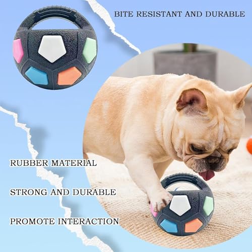 Generisch Groß Hundeball Unzerstörbar mit Handle,The Mellow Dog Calming Ball,Interaktives Hundespielzeug,Hundetrainingsspielzeug,Geeignet für Große und Kleine Hunde (Schwarz)