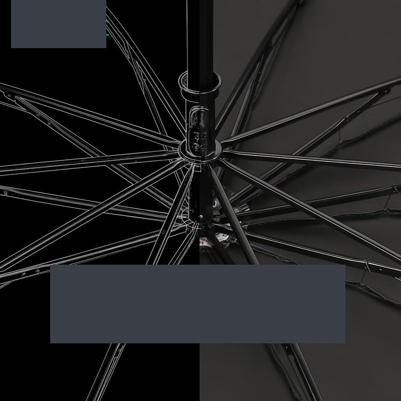 RENEESME Umbrellas for Rain Reinforced Umbrella Business Folding Umbrella Large Double Umbrella Strong Umbrella for Wind and Rain(Color:A)