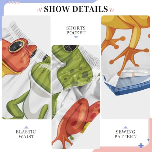 ZZXXB Frog Colorful Pattern Boys Long Pants Soft Trousers Elastic Waist Kids Lounge Bottoms with Pockets S-XL4