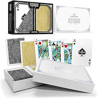 Copag Unique Luxury Black/Gold Poker Size Standard Index 2 Deck Setup