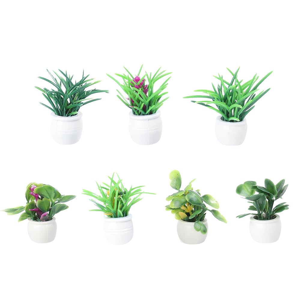 EXCEART 35 pcs Miniature Pots Models House Pot Decor Dollhouse Tiny Tabletop Decor Indoor Garden Bonsai Simulation Artificial Succulents