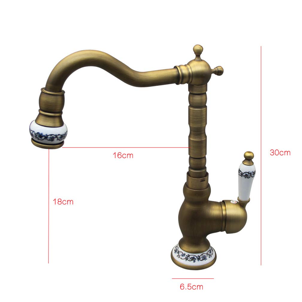 Baño Antiquebrass ∕ Grifo Negro Para Lavabo Grifo Para Fregadero De Cocina Grifo De Latón Con Aireador Estilo Retro Mezclador De Lavabo Torneira Banheiro Grifo De Bronce De Agua, Latón Antiguo