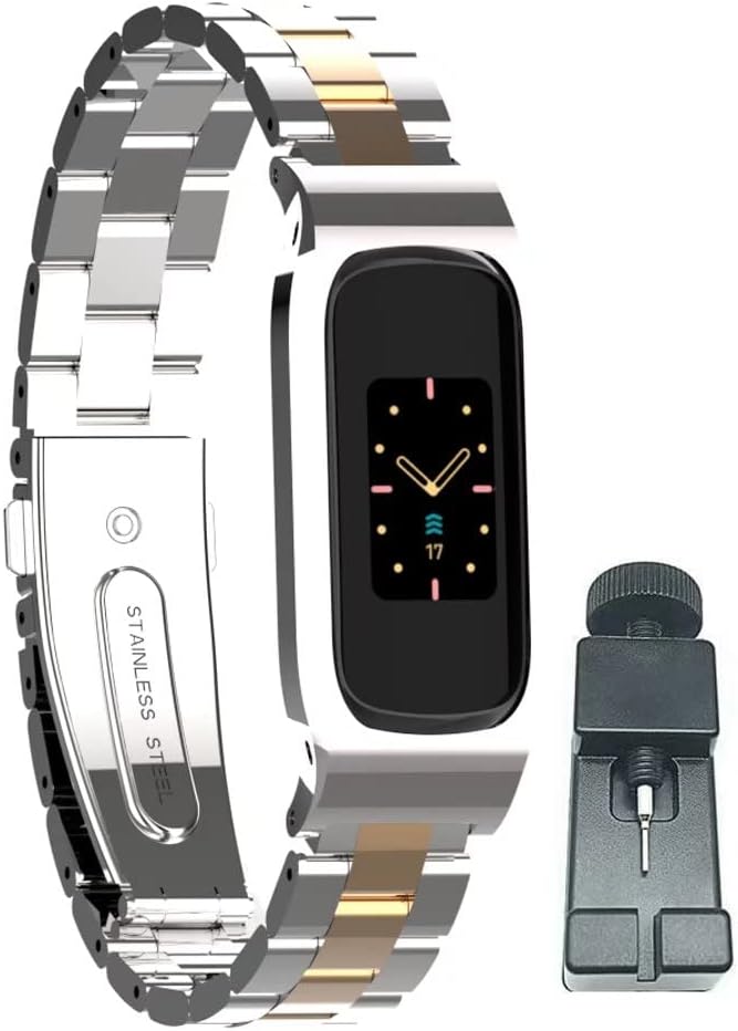 Compatible with Fitbit Luxe Bands,Stainless Steel Metal Replacement Strap Wrist Band Compatible for Luxe Fitness Tracker