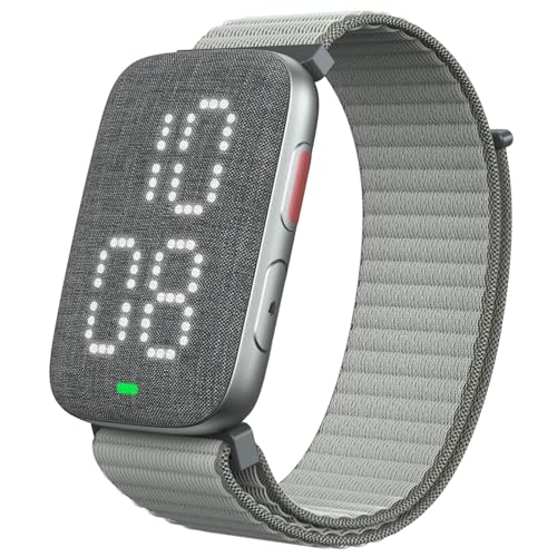 REACHER Vibrating Alarm Clock Watch for Heavy Sleepers, Hearing Impaired—Strong Wake-Up Wristband, Battery Powered, Silent Alarm for Shared Bedrooms & Dorms, Zinc Case with Comfort Weave Loop