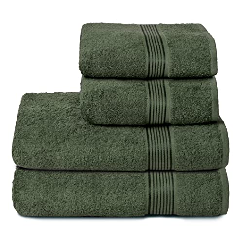 GLAMBURG Ultra Soft 4er-Pack Handtuch-Set, Baumwolle, enthält 2...
