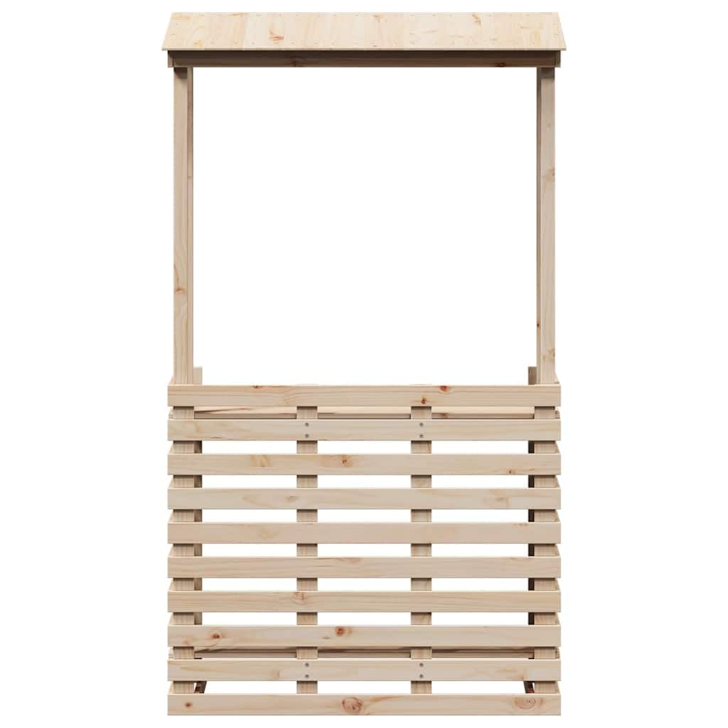 vidaXL Table de Bar d'extérieur et Toit 112,5x57x195,5 cm Bois Massif