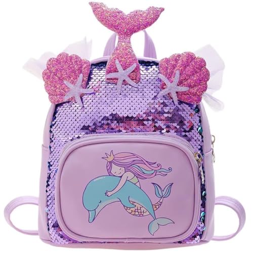 Zaino per Bambini Sirenetta, Zaini Scolastici Glitterati per Bambine, Grazioso Zaino Sirena per Lo Sport O per Il Tempo Libero, per Bambine, Studenti della Scuola Elementare.