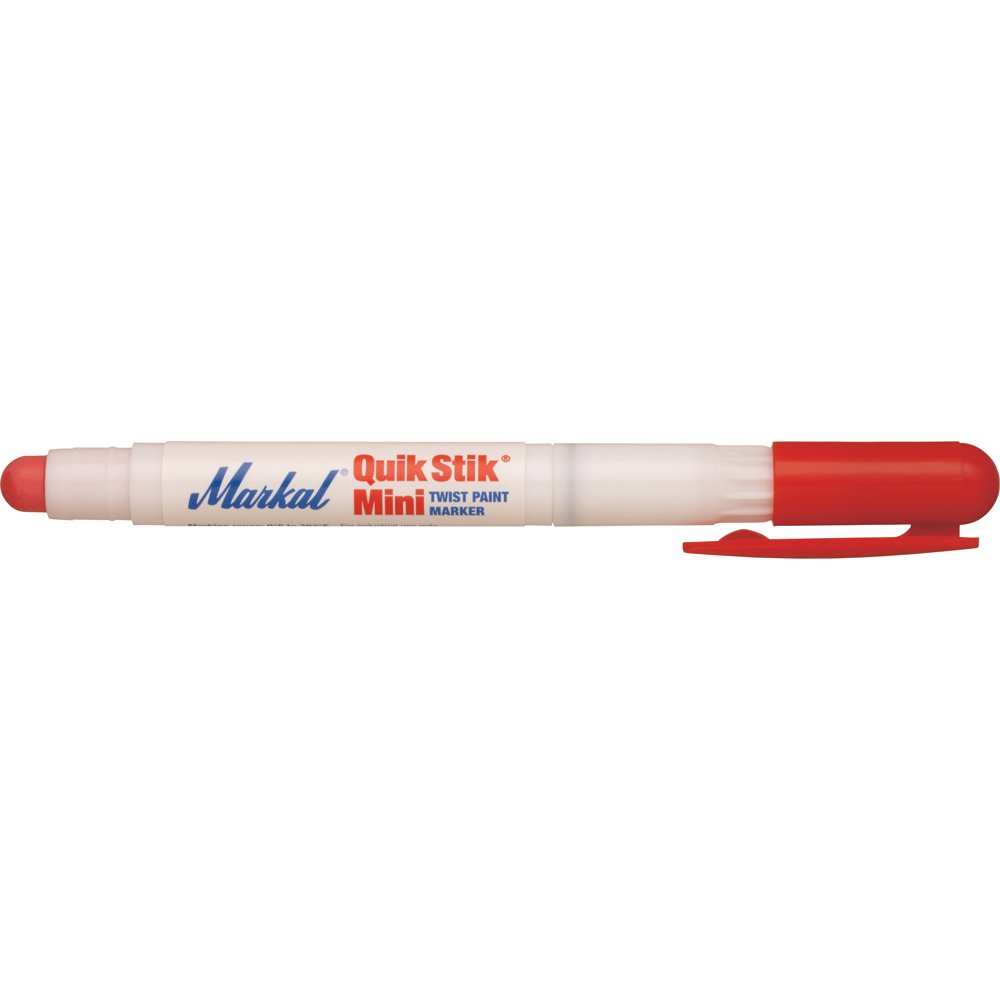 Markal 61128- Quik Stik All Purpose Mini, Solid Paint Marker, Perfect for Wood, Metal, Tire marking & Construction, Marks on Any Surface-Wet, Smooth, Rough, or Hot, Red Color (12 Pk)