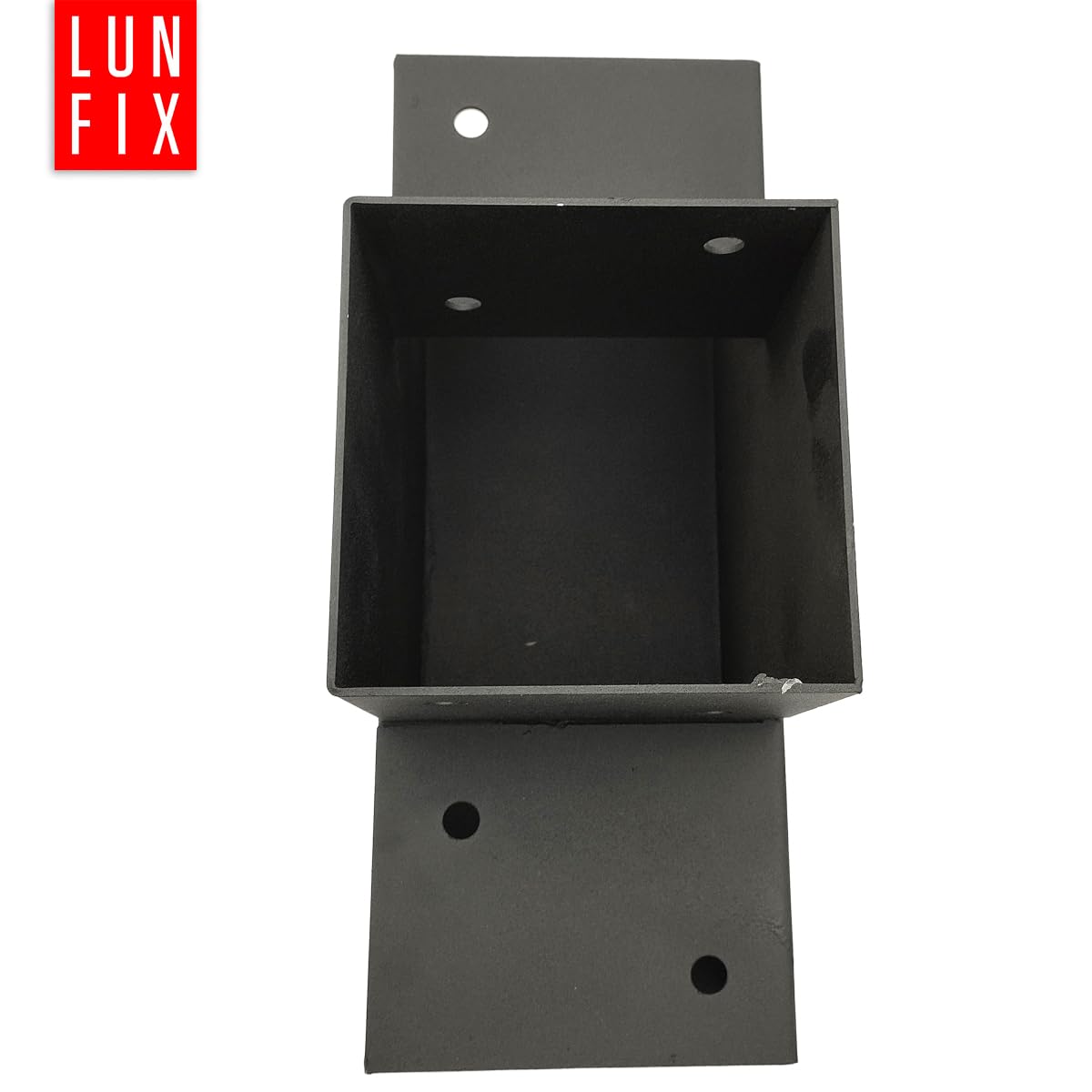 T-Verbinder 100x100 Stahl verzinkt, schwarz pulverbeschichtet, Pfostenverbinder, Holzverbinder, Pfostenträger 102x206x306x2 mm, Eckverbinder für Pergola, Carport, Zaun, Holzbalken Verbinder