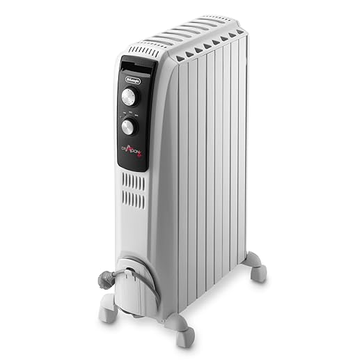 De'longhi Dragon TRD04 0820 - Radiador de aceite, 2000 w, función anti heladas, 3 ajustes potencia, asa y ruedas, almacenamiento cable, blanco