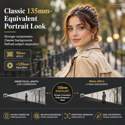 Image of VILTROX AF 90mm F2.2 EVO APS-C Prime Lens for Sony E-Mount | Portrait Telephoto, Large Aperture, 11oz Lightweight, STM Autofocus, HD Nano Multi‑Coating, 18.6 Angle, 58mm filter thread