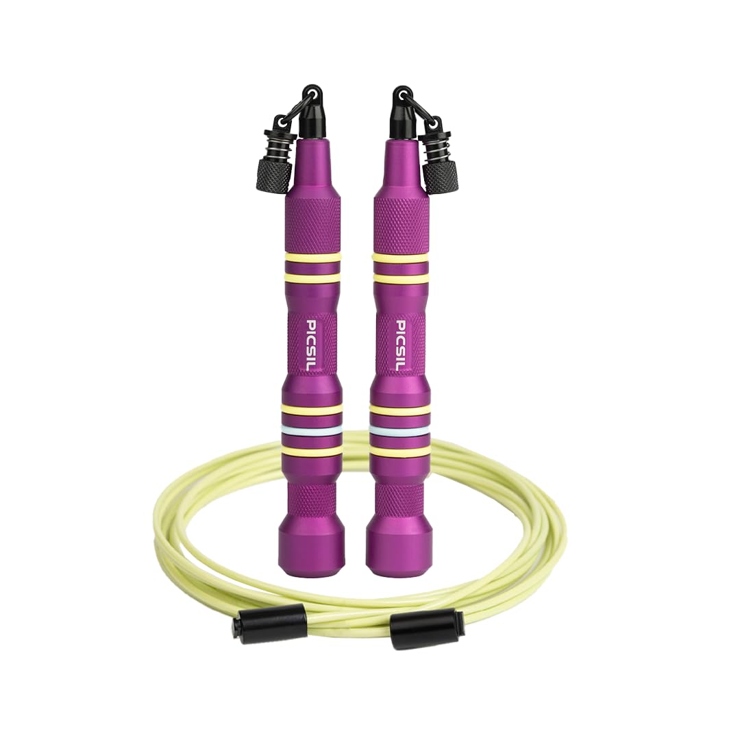 PICSIL Insigne, Corde à Sauter 3 en 1 et Accessoires | Mangos alu 76g, câble vitesse 2,5mm (63g), double roulement, changement rapide sans outil. Accessoires vendus séparément.