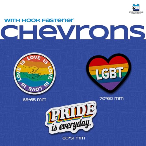 LGBT-Themed Stickers and Patches for Backpack and T-Shirt, 3-Piece Set with Rainbow Flags and Pride Phrase
