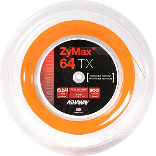 Corde de badminton ASHAWAY ZyMax 64 TX orange 200m offrant une tension durable