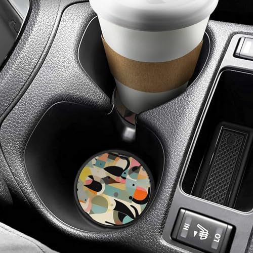 Posavasos para portavasos de coche, arte moderno gato miniatura 6