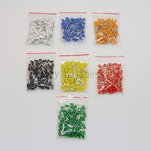 Davitu 100pcs SV1.25-3 Insulated Spade Terminal Block Connector Electrical Furcate Lug Crimp Cable Wire Forked End Insulation - (Color: black)