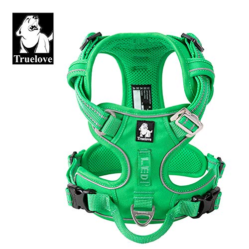 WINHYEPET True Love No Pull Dog Harness Extra Reflective Pet Harness for Small Medium Large Dogs Adjustbale for Running Walking Padded Soft Mesh Vest Easy Control TLH56512(Grass Green,XL) - Image 2