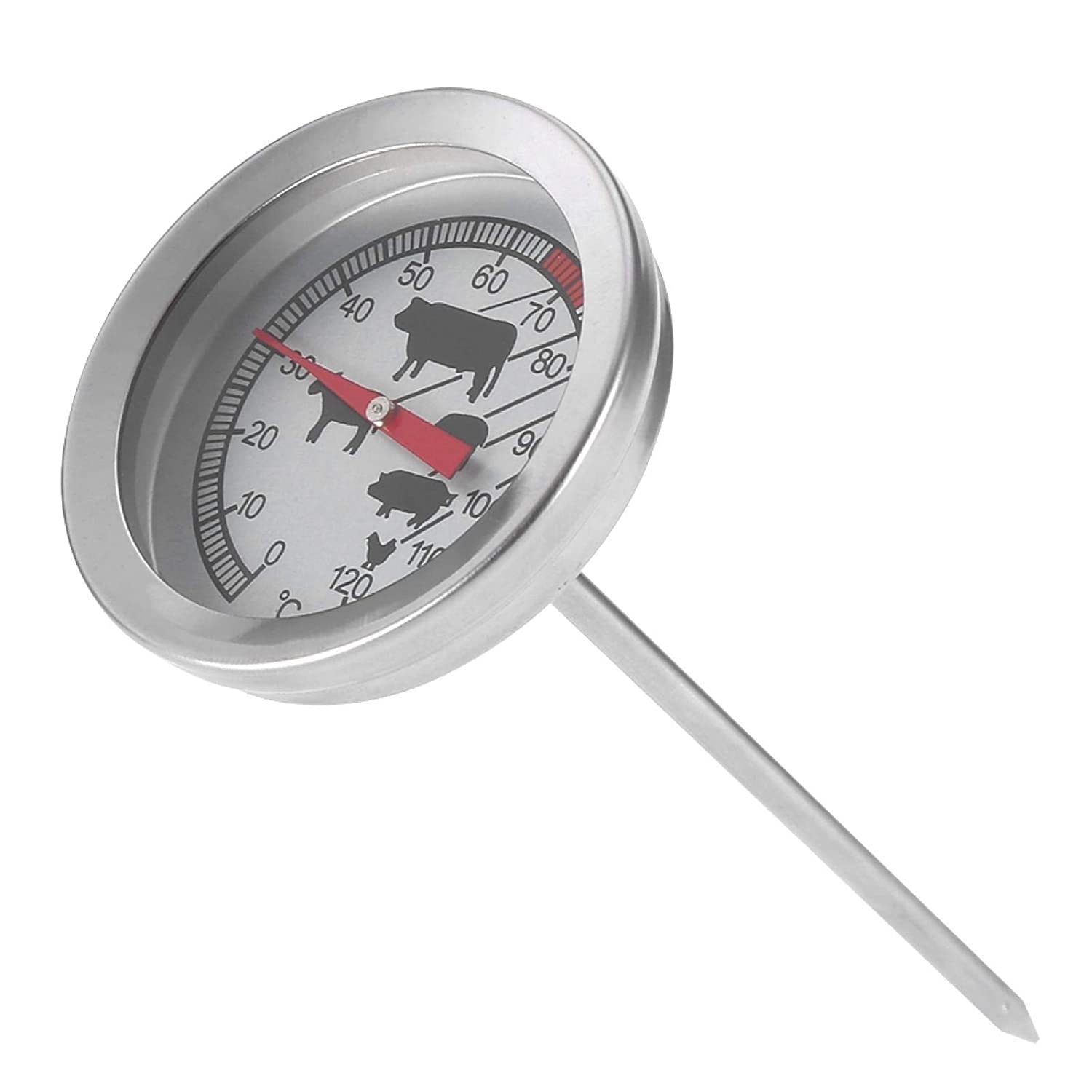 Termómetro de Cocina de Acero Inoxidable, Parrilla de Comida para Carne, termómetro de Cocina para Barbacoa, para bistec, Pescado, Carne a la Barbacoa, Leche.
