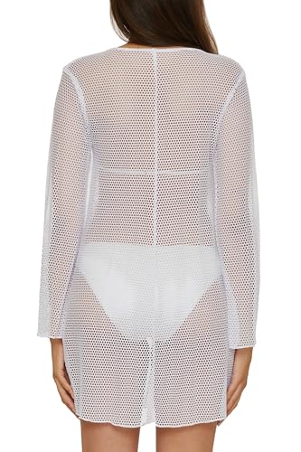 BECCA Women's Mesh Tunic, Tie Front, Casual, Beach Cover Ups3