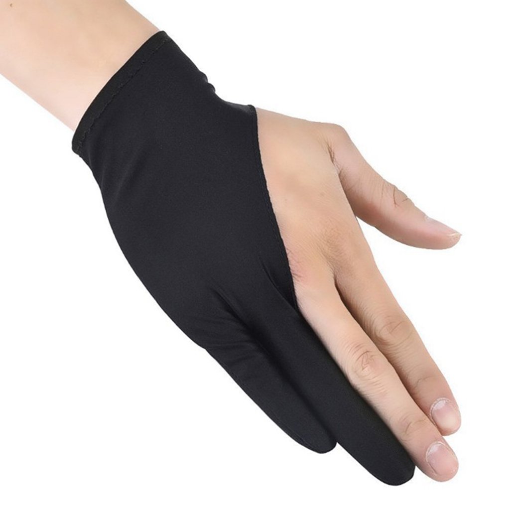 KSTZGTA Gloves Black 2 Fingers Glove For Drawing Writing Digital Tablet Painting Anti-Sweat Hand Warmer Gloves