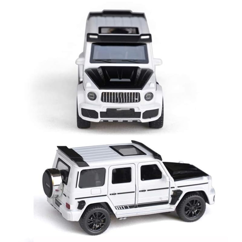 Image of Kids Model 1:32 Bb700 Die Cast Metal Car Pull Back Action Opening Doors with Realistic Engine Sound Lights Toy Car Gift for Boys - White