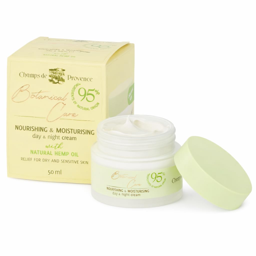 Champs de Provence Moisturizing andNourshing Day & Night Cream for Dry and Sensitive Skin Alcohol Free 50ml /1.69 Oz