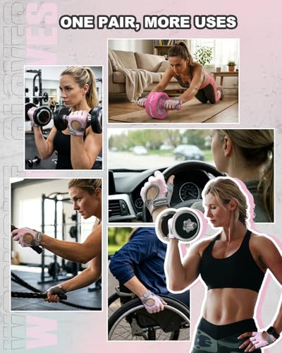 VINSGUIR Workout Gloves for Women and Men, Breathable Weight Lifting Gloves for Gym Exercise, Fitness, Training, and Cycling, with Excellent Grip and Cushion Pads - Image 6