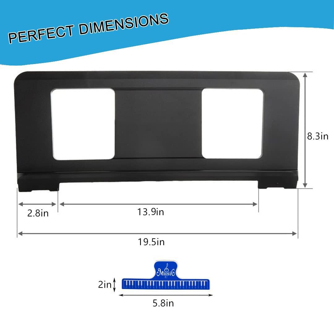 Leggio musicale originale di grandi dimensioni, compatibile con tastiera Yamaha serie PSR/YPT/KB/P/DGX, supporto per spartiti con 2 clip per libro musicale