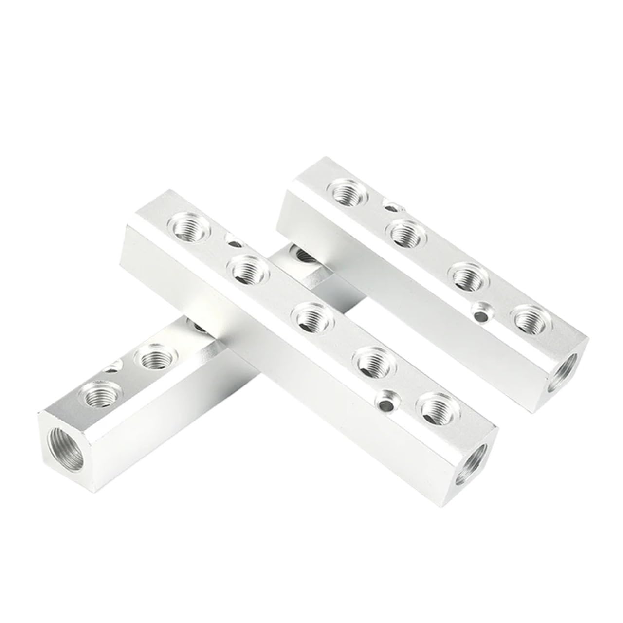 Distributore di collettore pneumatico aria 1/4" con attacco filettato da 1/2" in alluminio e 2-10 vie(7 Way 9 Port)