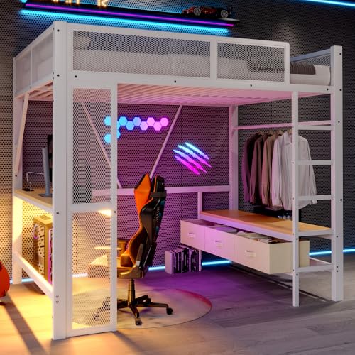 [Illuminazione a LED] La striscia LED può essere posizionata sotto la scrivania o sotto il letto secondo le vostre esigenze, per un comfort ottimale di notte. Puoi scegliere tra 16 colori grazie al telecomando.