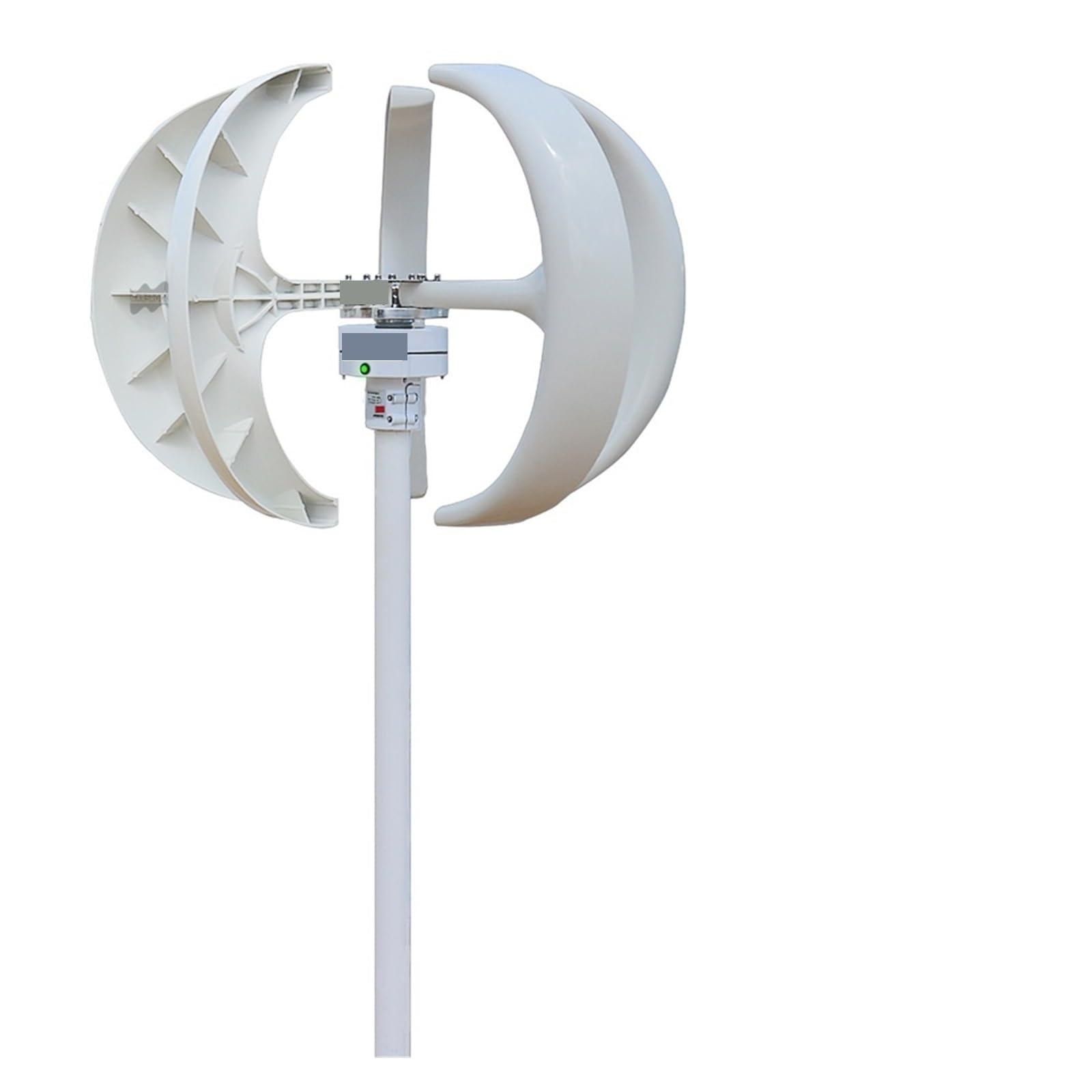 Vertical Wind Turbine 400W 5 Blades 12V 24V Low Wind Speed Start Vertical Turbines nerator Silence Windmill LED Char Indicator(400W White,OneColor)