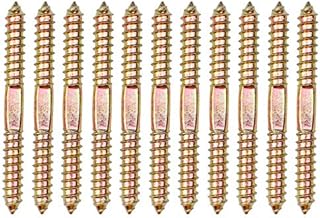 D-Orange 10 Pcs Double Head Ended Wood to Wood Screws Plating Self-Tapping Thread 78mm*8mm for Furniture Fixing Dowel Woodworking Connector