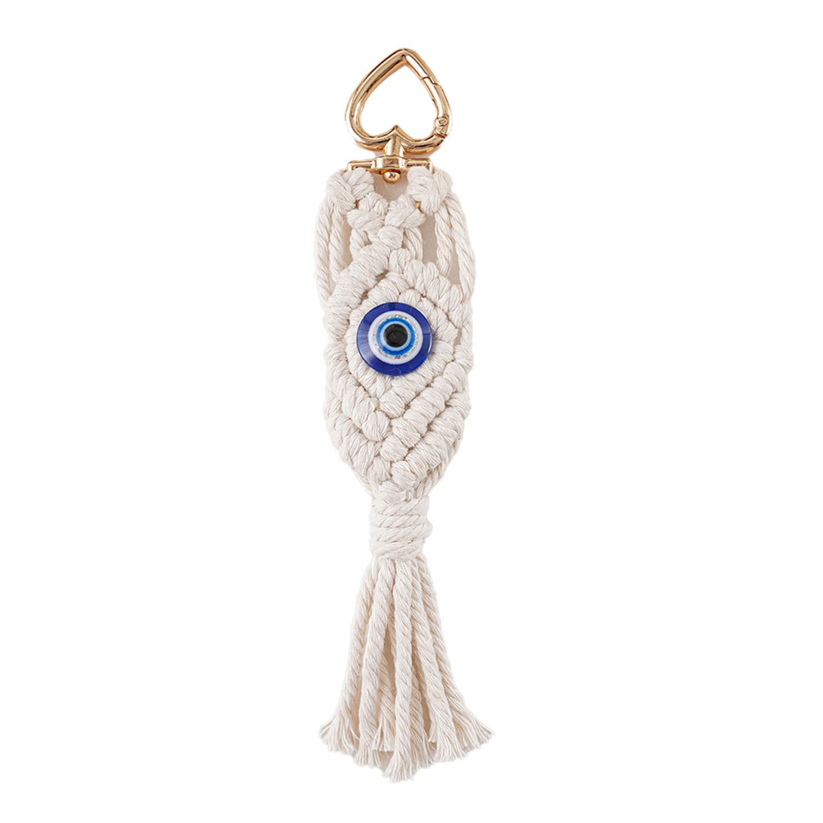 Buxuaaaa Eye Weave Bag Charm Craftsmanship Devil Eye Weave Decoration Stylish Pendant for Keychains Bags or Phones