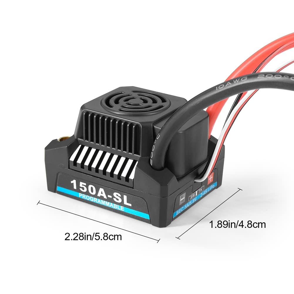 ContrôLeur de Vitesse éLectronique Sans Balais 150A (ESC) pour Voiture pour PièCes de Voiture 1/8 RC