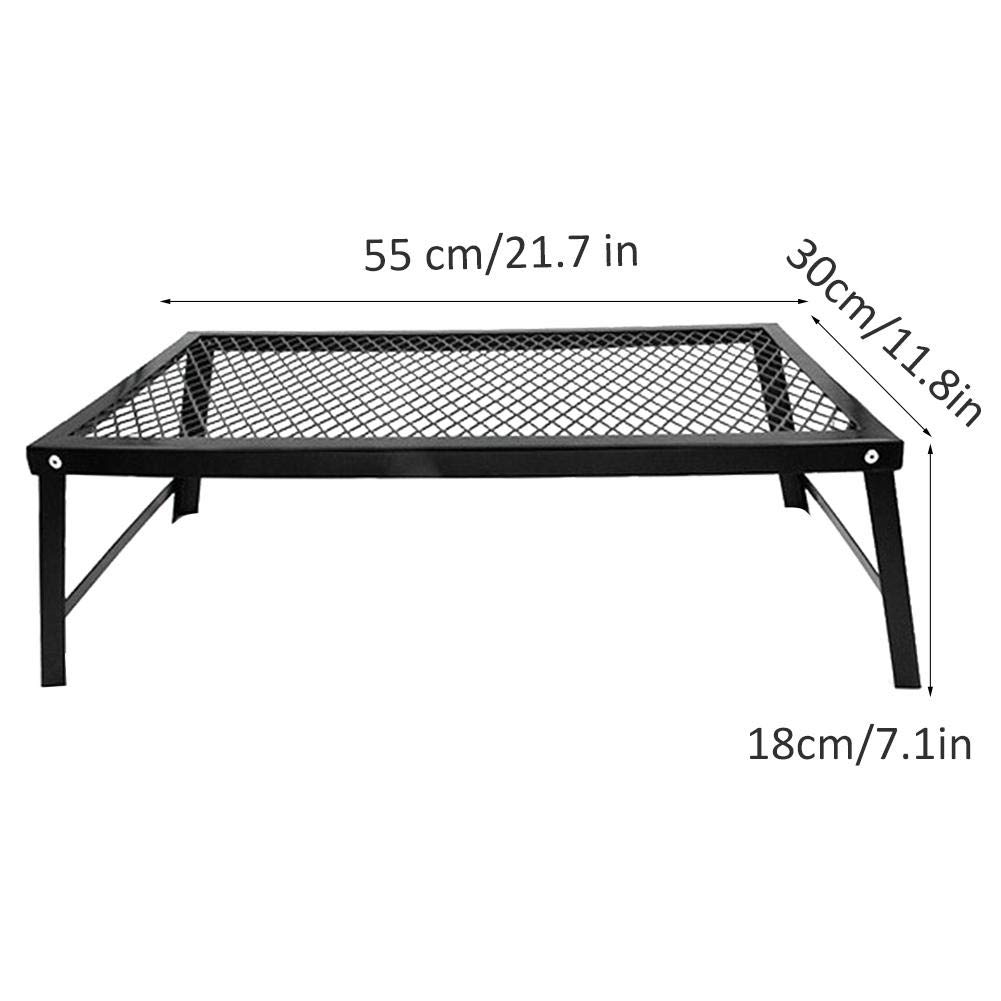 Grille de camping pliable barbecue portable léger compact résistante pour familles randonneurs pique-nique voyage en voiture
